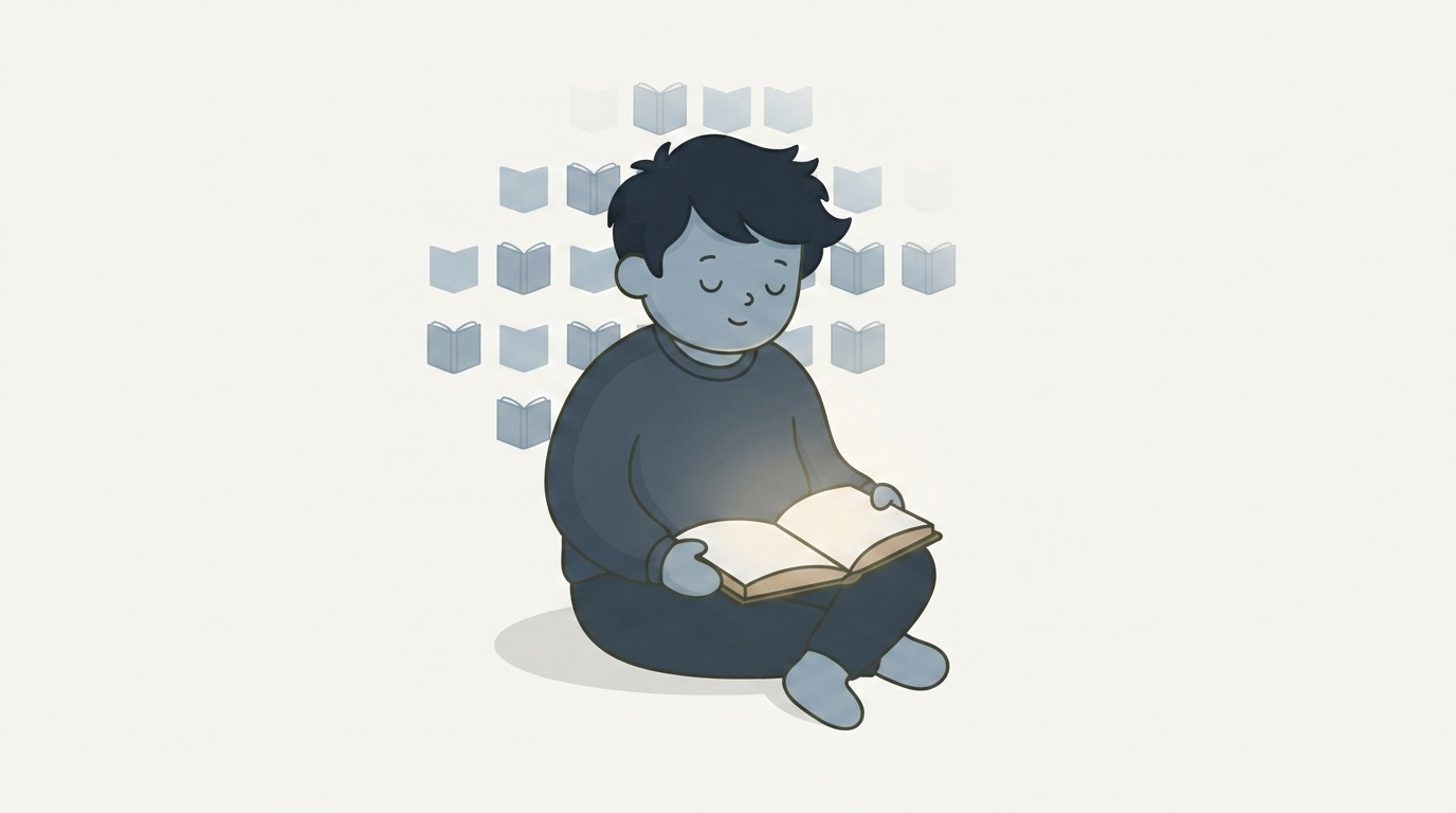 Sacred Hour's reader quiz screen recommending a specific book of the Bible to start with, beside an open Bible