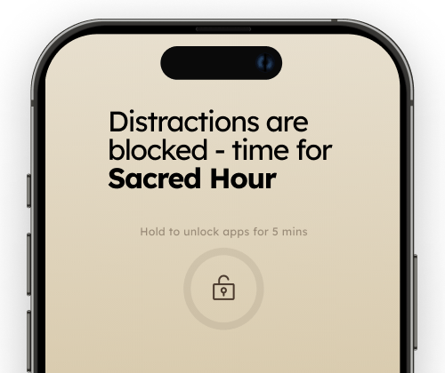 Screen showing distracting apps blocked during Christian quiet time
