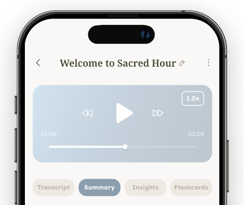 AI sermon note transcription creating Bible study flashcards from a recorded sermon