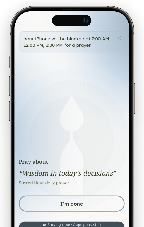 AI Bible study chat answering a question inside Sacred Hour